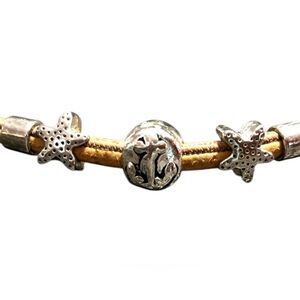 NWOT Natural Cork and Nautical Charm Bracelet